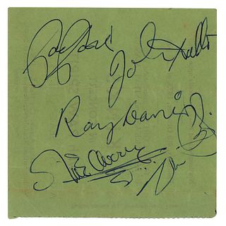 The Kinks Signed 1973 City Hall (Newcastle) Concert Ticket
