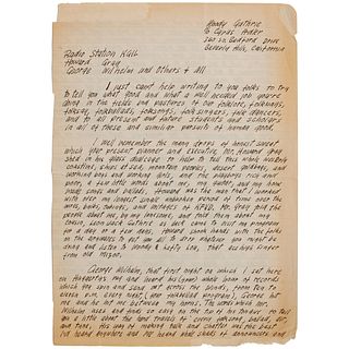 Woody Guthrie Autograph Letter Signed on Folk Songs and Radio Play