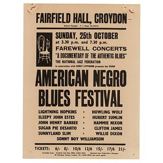 American Negro Blues Festival 1965 Handbill