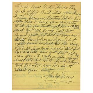 Billie Holiday Autograph Letter Signed to Cheating Husband