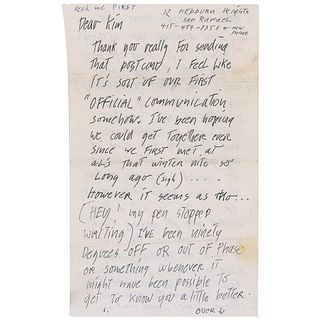 Jerry Garcia Ultra-Rare Autograph Letter Signed with Sketch of Grateful Dead at Greek Theatre