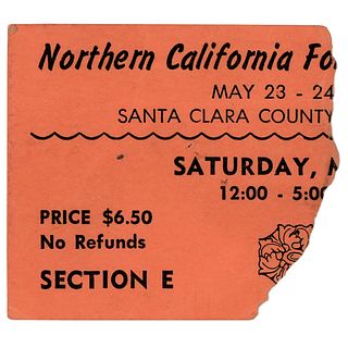 Jimi Hendrix: 2nd Annual Northern California Folk-Rock Festival Program and Ticket Stub