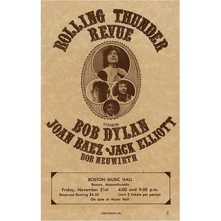 Bob Dylan 1975 Rolling Thunder Revue Handbill