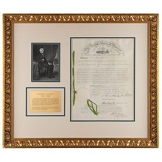 Andrew Jackson Patent Document Signed as President