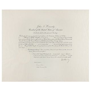 John F. Kennedy Document Signed as President for International Atomic Energy Agency