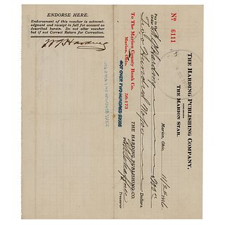Warren G. Harding Document Signed