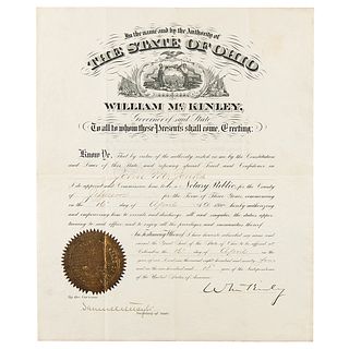 William McKinley Document Signed as Governor