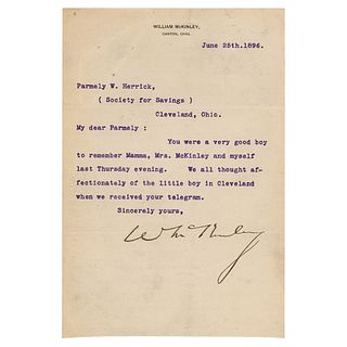 William McKinley Typed Letter Signed