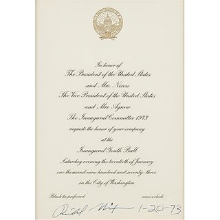 Richard Nixon Signed Inaugural Invitation