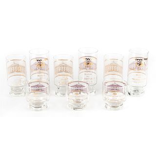 Richard Nixon: Air Force One (9) Glasses from 1974 Trip to Soviet Union