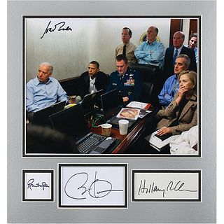 Barack Obama, Joe Biden, Hillary Clinton, and Robert Gates Autograph Display