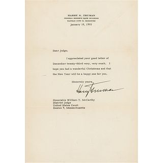 Harry Truman Typed Letter Signed