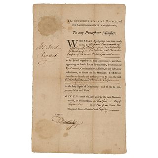Joseph Reed and Timothy Matlack Document Signed (1780)