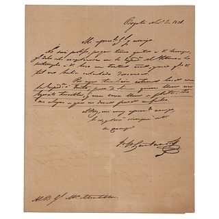 Francisco de Paula Santander Autograph Letter Signed