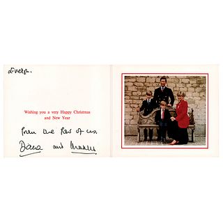 Princess Diana and King Charles III Signed Christmas Card (1991)
