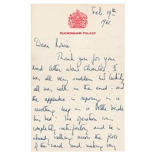 Queen Elizabeth II Writes to Her Midwife About Prince Charles&#39; Appendectomy