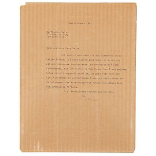 Albert Einstein Typed Letter Signed on Freud