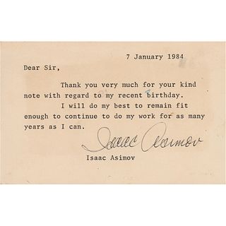Isaac Asimov Typed Letter Signed