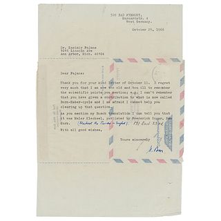 Max Born Typed Letter Signed