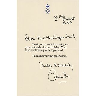 Camilla, Queen Consort Typed Letter Signed