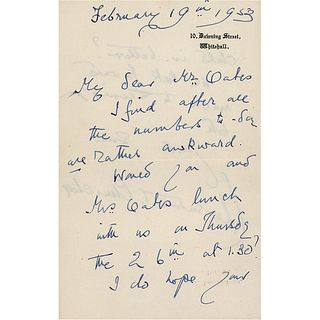 Clementine Churchill Autograph Letter Signed