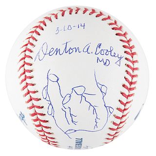 Denton Cooley Signed Baseball