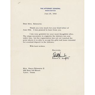Robert F. Kennedy Typed Letter Signed on JFK Library