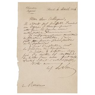Urbain Le Verrier Autograph Letter Signed
