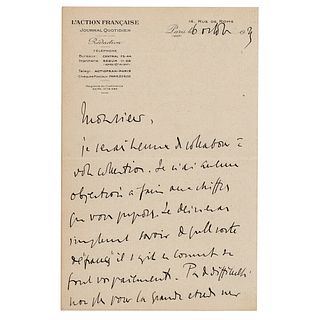 Charles Maurras Autograph Letter Signed