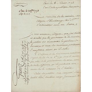 Gaspard Monge Letter Signed