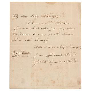 Princess Charlotte Augusta Matilda Autograph Letter Signed
