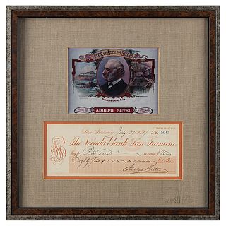 Adolph Sutro Signed Check