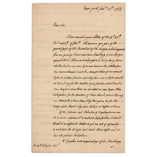 Thomas Gage Autograph Letter Signed on Native-Settler Relations