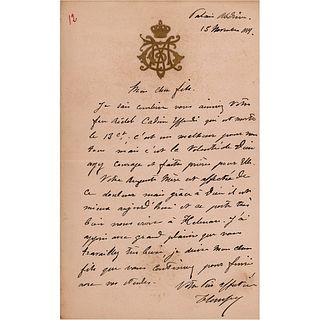 Isma&#39;il Pasha of Egypt Autograph Letter Signed