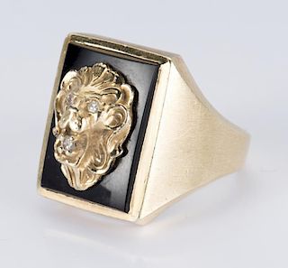 14K Lion Ring
