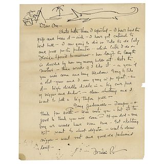 Frederic Remington Autograph Letter Signed with Sketch