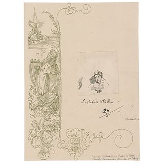James Abbott McNeill Whistler Signed Sketch