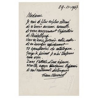 Frans Masereel Autograph Letter Signed