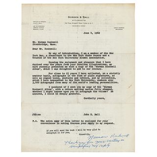 Norman Rockwell Typed Note Signed