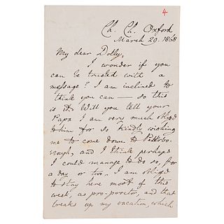 Charles L. Dodgson Autograph Letter Signed to Young Girl