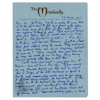 John Steinbeck (4) Autograph Letters Signed on Vietnam War