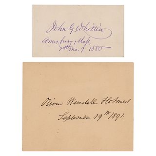 Fireside Poets: Holmes and Whittier (2) Signatures