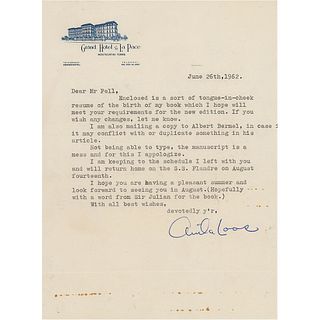 Anita Loos Typed Letter Signed