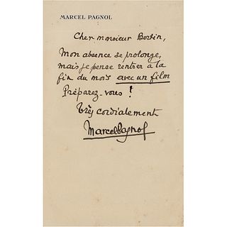 Marcel Pagnol Autograph Letter Signed