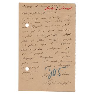 Leopold von Sacher-Masoch Autograph Letter Signed