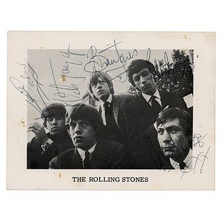 Rolling Stones Signed 1964 Decca Promo Card