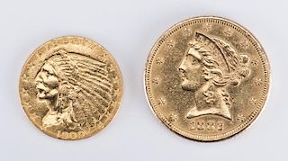 Two Vintage Gold Coins