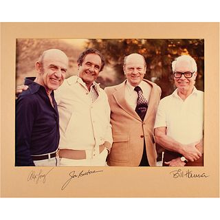 Bill Hanna, Joe Barbera, and Alex Lovy Signed Photograph