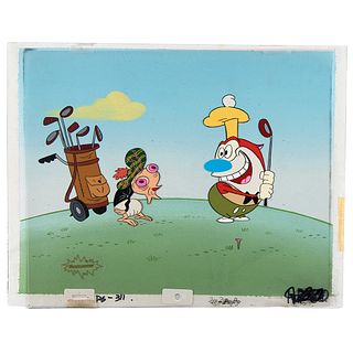 Ren and Stimpy production cels and production background from The Ren &amp; Stimpy Show