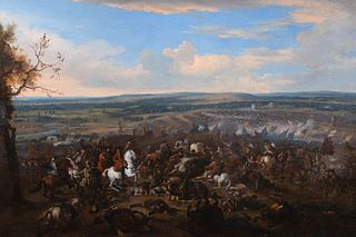  WILLIAM III AT THE BATTLE OF THE BOYNE OIL PAINTING